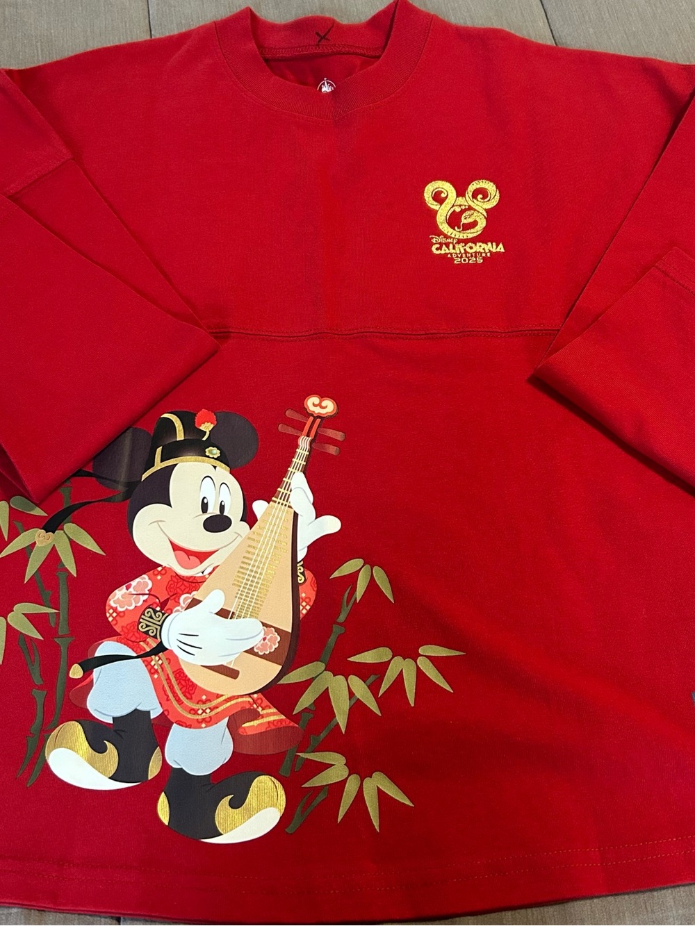 Disney Red Crewneck Sweatshirt with Subtle Chest Logo